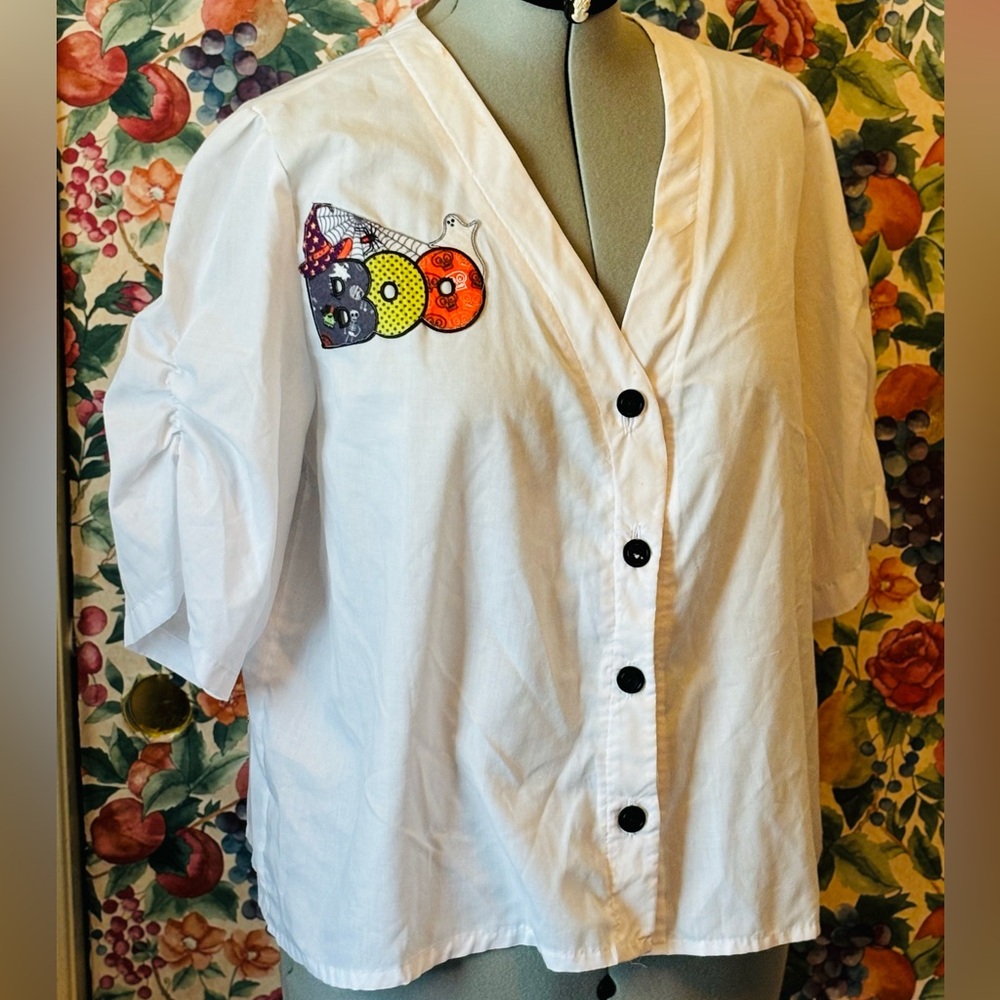 Handcrafted, Retro 90’s Halloween Blouse, 2X